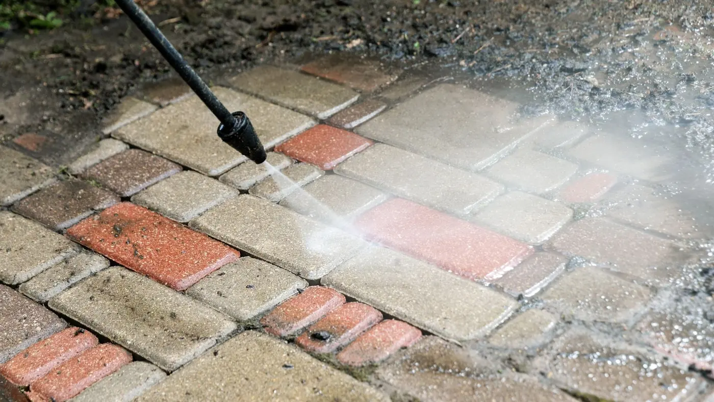 C2Clean paver pressure washing in Aurora OH