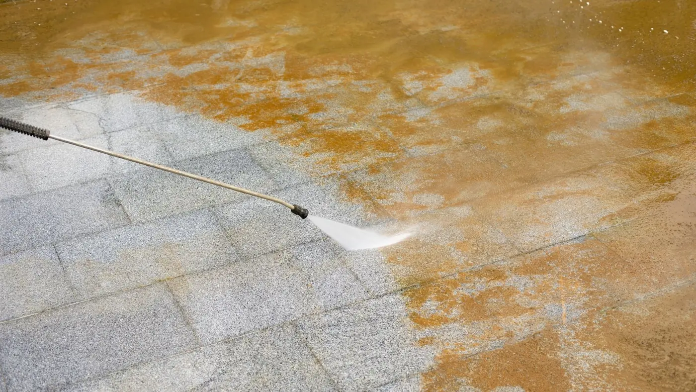 C2Clean stone concrete cleaning in Aurora Ohio